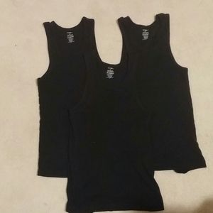3 black tank tops